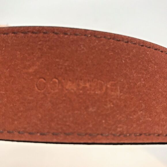 Brown Cowhide Smooth Leather Dress Belt Men's 36  1.5" W - 41 " L  Brass Buckle - Picture 12 of 13